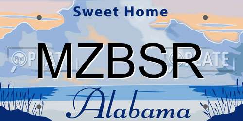 MZBSR Alabama License Plate