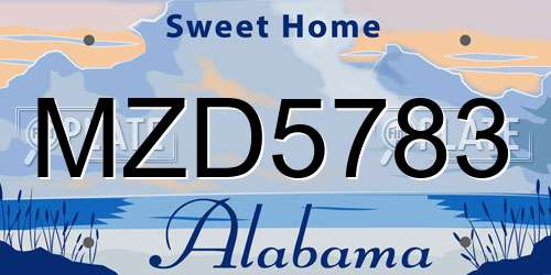 MZD5783 Alabama License Plate