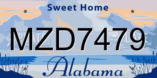 MZD7479 Alabama License Plate