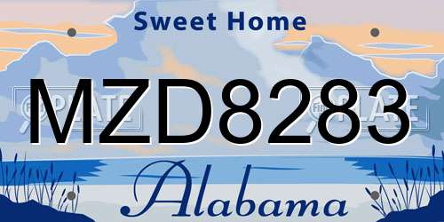 MZD8283 Alabama License Plate