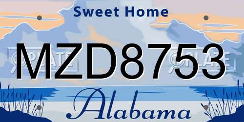 MZD8753 Alabama License Plate