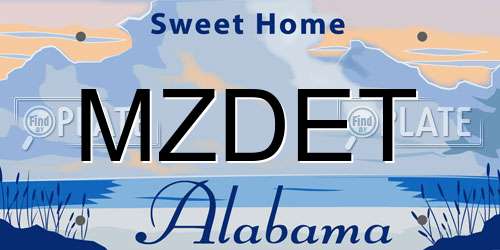 MZDET Alabama License Plate