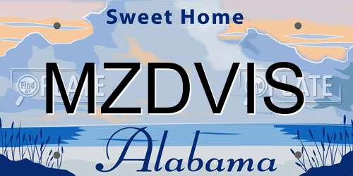 MZDVIS Alabama License Plate