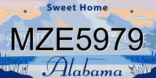 MZE5979 Alabama License Plate