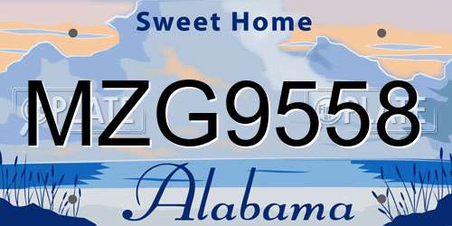 MZG9558 Alabama License Plate