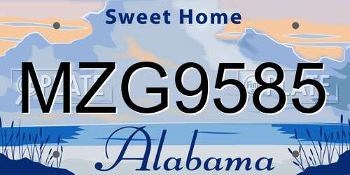 MZG9585 Alabama License Plate