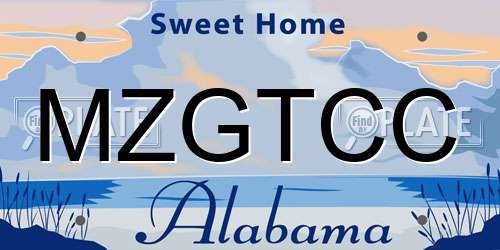 MZGTCC Alabama License Plate
