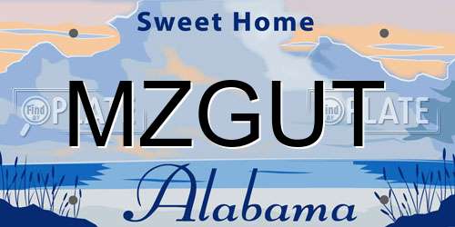 MZGUT Alabama License Plate