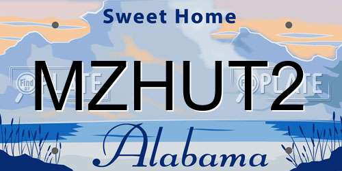MZHUT2 Alabama License Plate