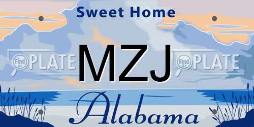 MZJ Alabama License Plate