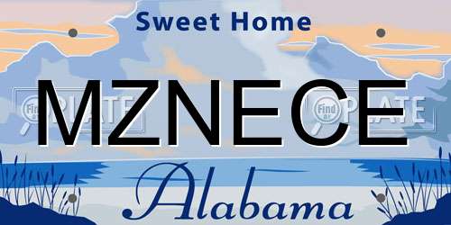 MZNECE Alabama License Plate