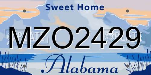 MZO2429 Alabama License Plate