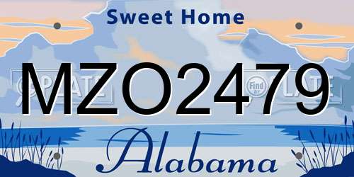 MZO2479 Alabama License Plate
