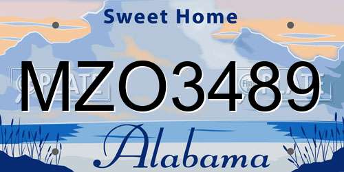 MZO3489 Alabama License Plate