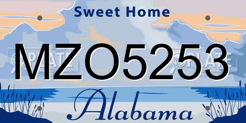 MZO5253 Alabama License Plate
