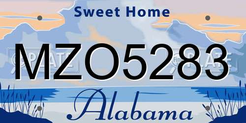MZO5283 Alabama License Plate