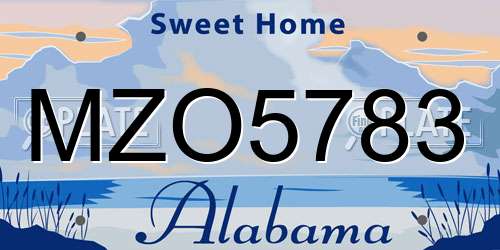MZO5783 Alabama License Plate