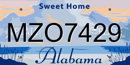 MZO7429 Alabama License Plate
