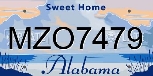 MZO7479 Alabama License Plate