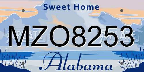 MZO8253 Alabama License Plate