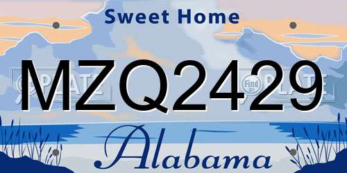 MZQ2429 Alabama License Plate