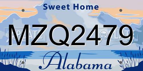 MZQ2479 Alabama License Plate