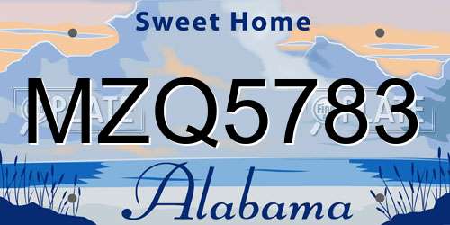 MZQ5783 Alabama License Plate