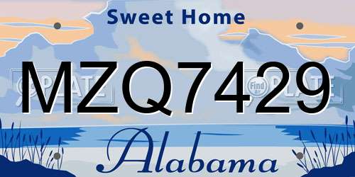 MZQ7429 Alabama License Plate