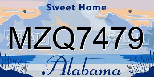 MZQ7479 Alabama License Plate