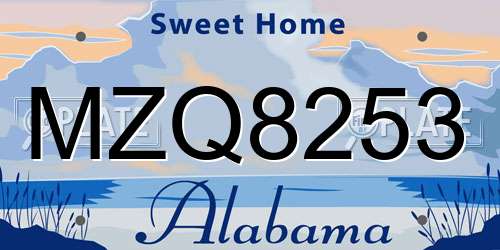 MZQ8253 Alabama License Plate