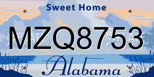 MZQ8753 Alabama License Plate