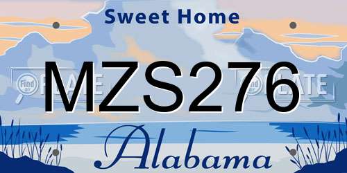 MZS276 Alabama License Plate