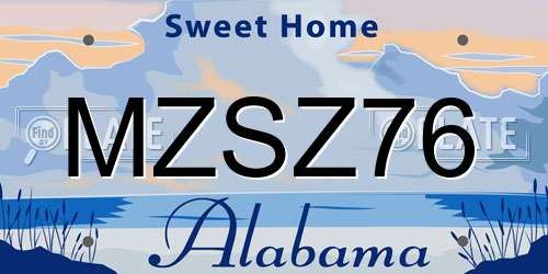 MZSZ76 Alabama License Plate