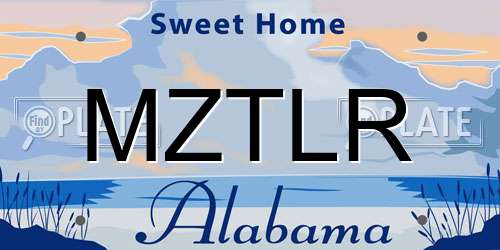 MZTLR Alabama License Plate
