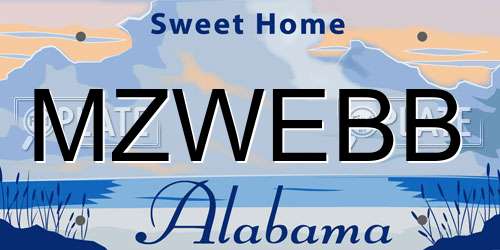 MZWEBB Alabama License Plate