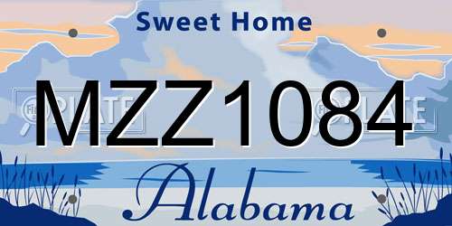 MZZ1084 Alabama License Plate