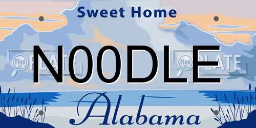 N00DLE Alabama License Plate