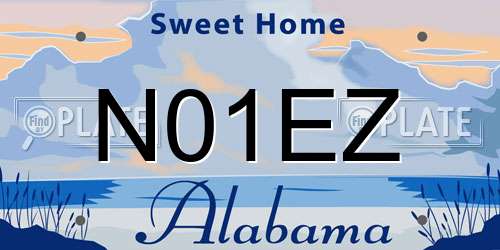 N01EZ Alabama License Plate