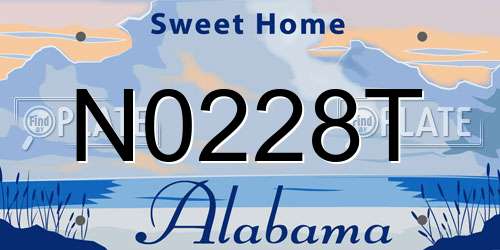 N0228T Alabama License Plate
