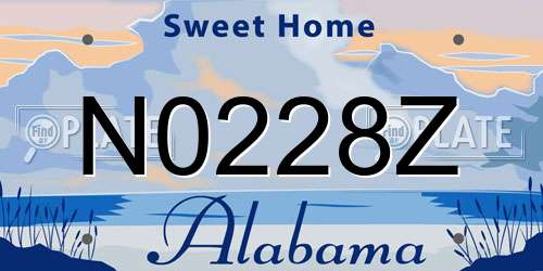 N0228Z Alabama License Plate