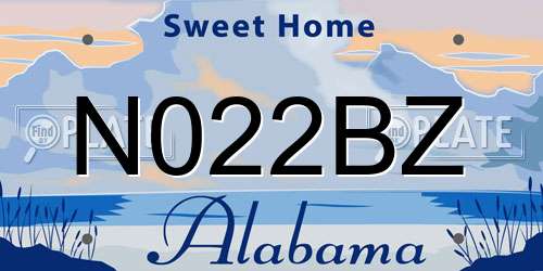 N022BZ Alabama License Plate