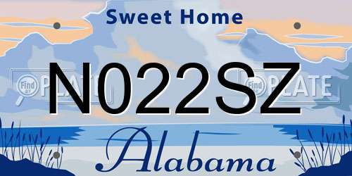 N022SZ Alabama License Plate