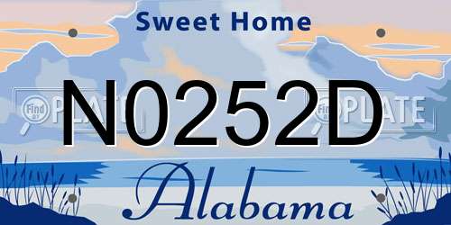 N0252D Alabama License Plate