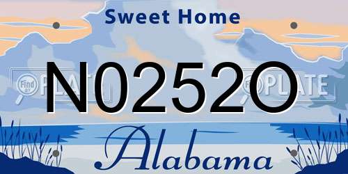 N0252O Alabama License Plate