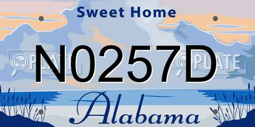 N0257D Alabama License Plate