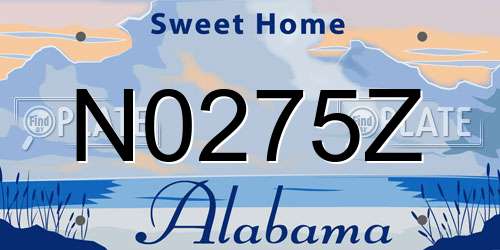 N0275Z Alabama License Plate