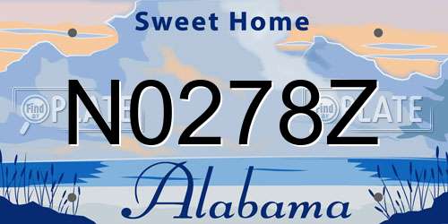 N0278Z Alabama License Plate