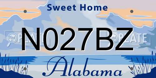 N027BZ Alabama License Plate