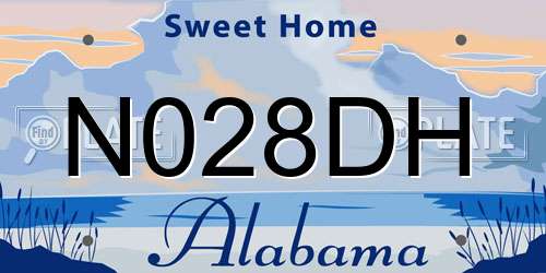N028DH Alabama License Plate
