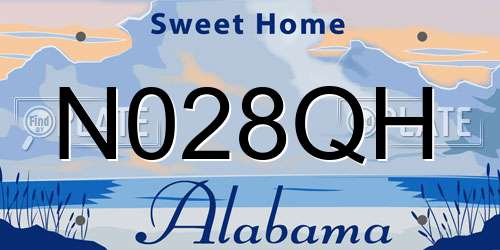 N028QH Alabama License Plate